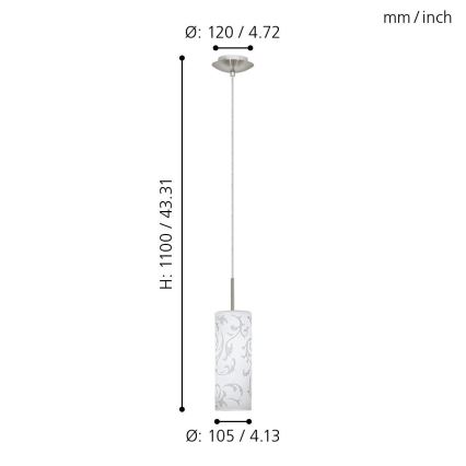 EGLO - Candelabro pendente 1 x E27/60W