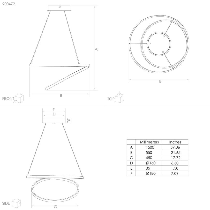 Eglo - Candeeiro suspenso LED LED/36W/230V