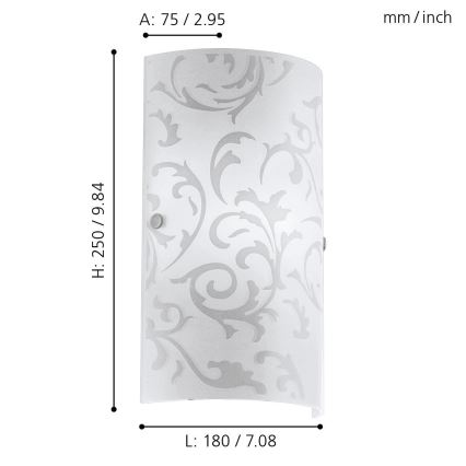 Eglo - Luz de parede 1xE14/60W/230V