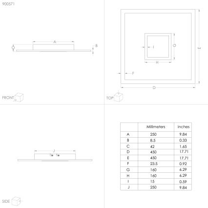 Eglo - Luminária de teto LED RGBW dimerizável LED/21,5W/230V 3000-6000K 45x45 cm + controlo remoto