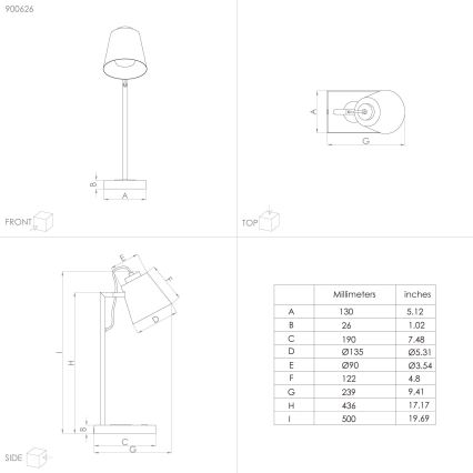 Eglo - Candeeiro LED com regulação e carregamento sem fios LED/5,5W/230V