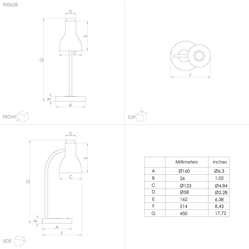 Eglo - Candeeiro LED com regulação e carregamento sem fios LED/5,5W/230V