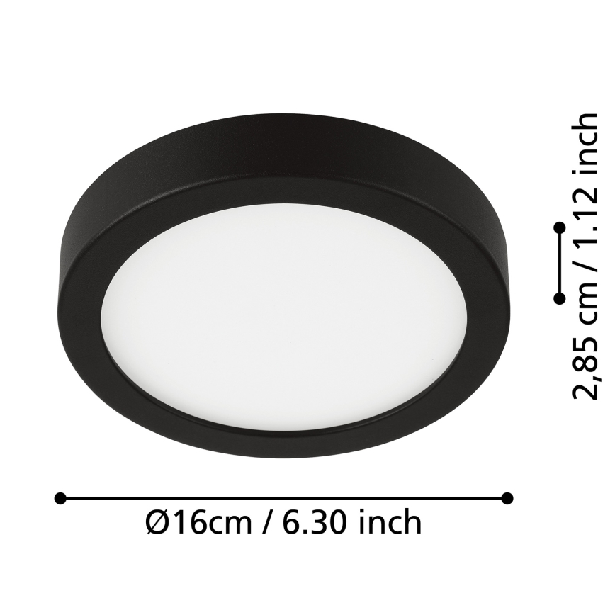 Eglo - Candeeiro de tecto para casa de banho LED/11W/230V IP44 preto Ø 16 cm