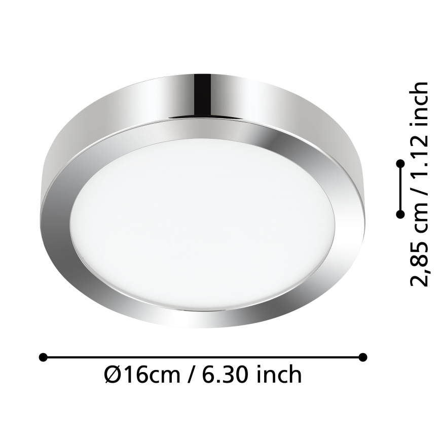 Eglo - Plafon LED para casa de banho LED/11W/230V IP44 cromo brilhante Ø 16 cm