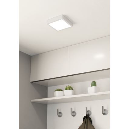 Eglo - Candeeiro de tecto LED para casa de banho LED/11W/230V IP44 branco 16x16 cm