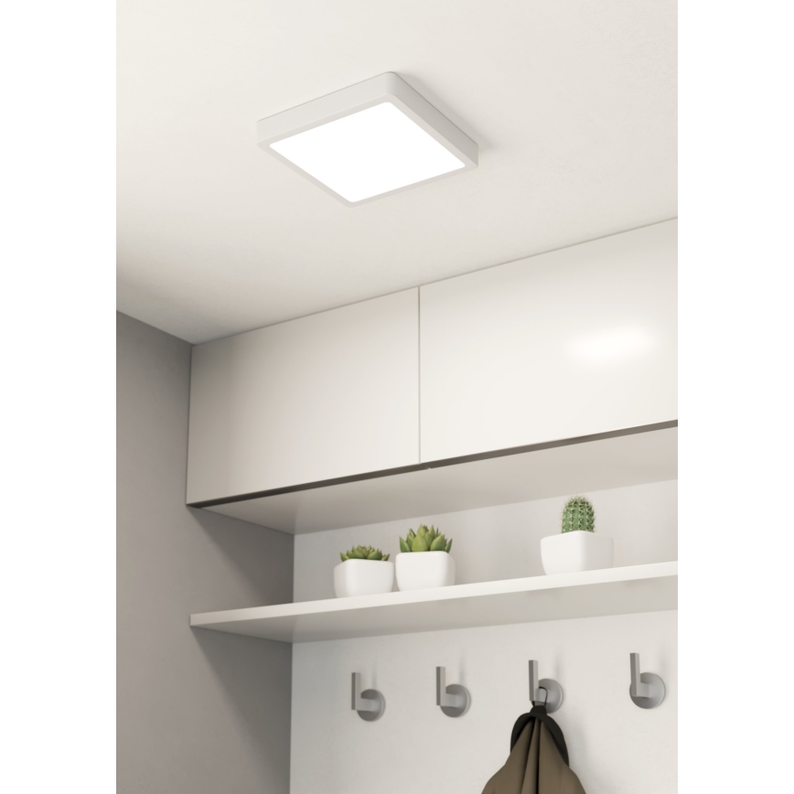 Eglo - Candeeiro LED de tecto para casa de banho LED/17W/230V IP44 branco 21x21 cm
