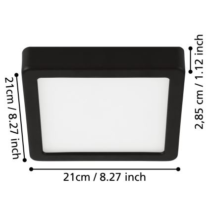 Eglo - Candeeiro de tecto LED para casa de banho LED/17W/230V IP44 cromado brilhante 21x21 cm