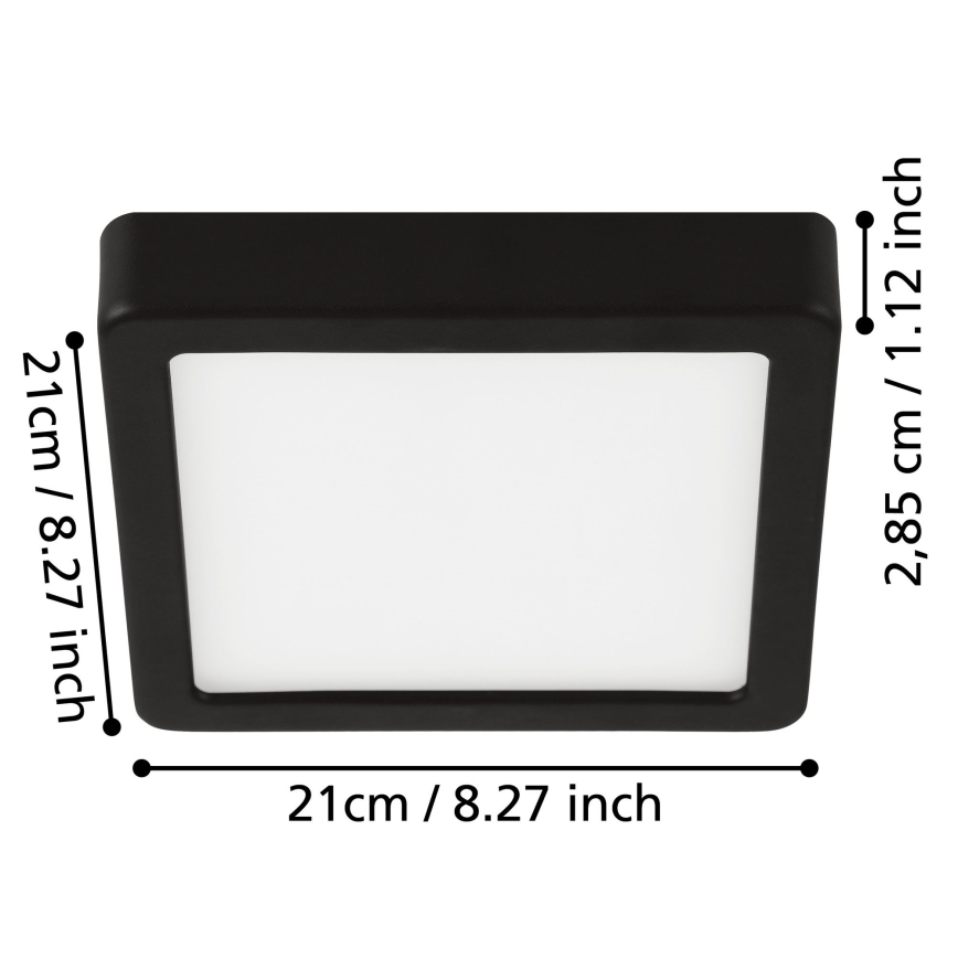 Eglo - Candeeiro de tecto LED para casa de banho LED/17W/230V IP44 cromado brilhante 21x21 cm