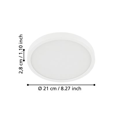 Eglo - Candeeiro de teto LED para casa de banho LED/17W/230V branco IP44 Ø 21 cm