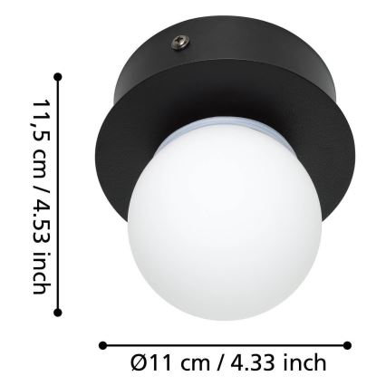 Eglo - Iluminação de teto para casa de banho LED LED/3,3W/230V IP44 preto