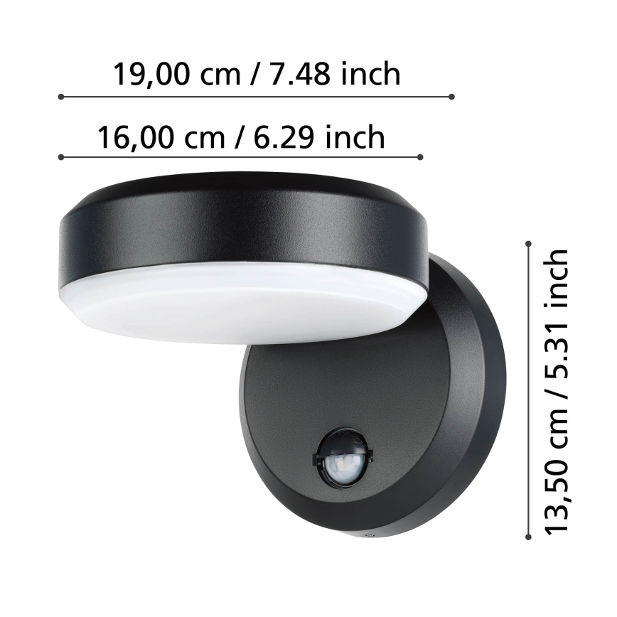 Eglo - LED Iluminação de parede exterior com sensor LED/10,8/230V IP44