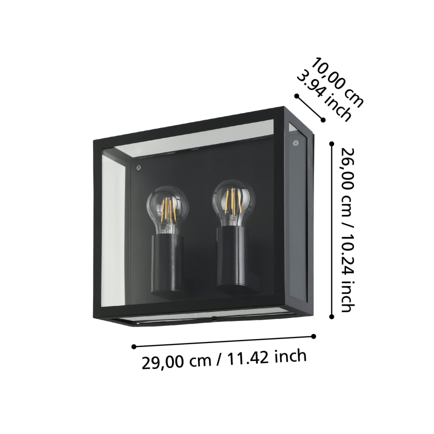 Eglo - Iluminação de parede exterior 2xE27/40W/230V IP44