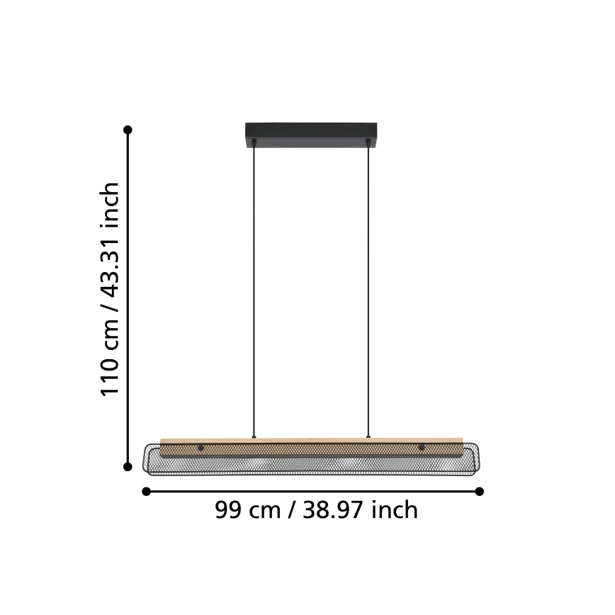 Eglo - Candeeiro suspenso LED RGBW com regulação LED/34W/230V 2700-6500K