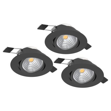 Eglo - CONJUNTO 3x Iluminação embutida LED com regulação SALICETO LED/6W/230V
