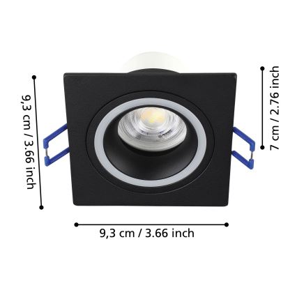 Eglo - LED RGBW Foco de encastrar com regulação LED/4,7W/230V preto