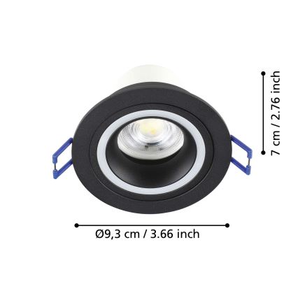 Eglo - LED RGBW Foco de encastrar com regulação LED/4,7W/230V preto