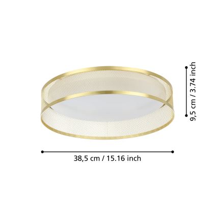 Eglo - Iluminação de teto LED LED/20W/230V dourada