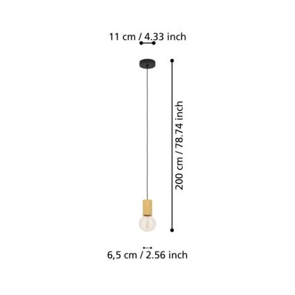 Eglo - Candelabro suspenso 1xE27/40W/230V castanho