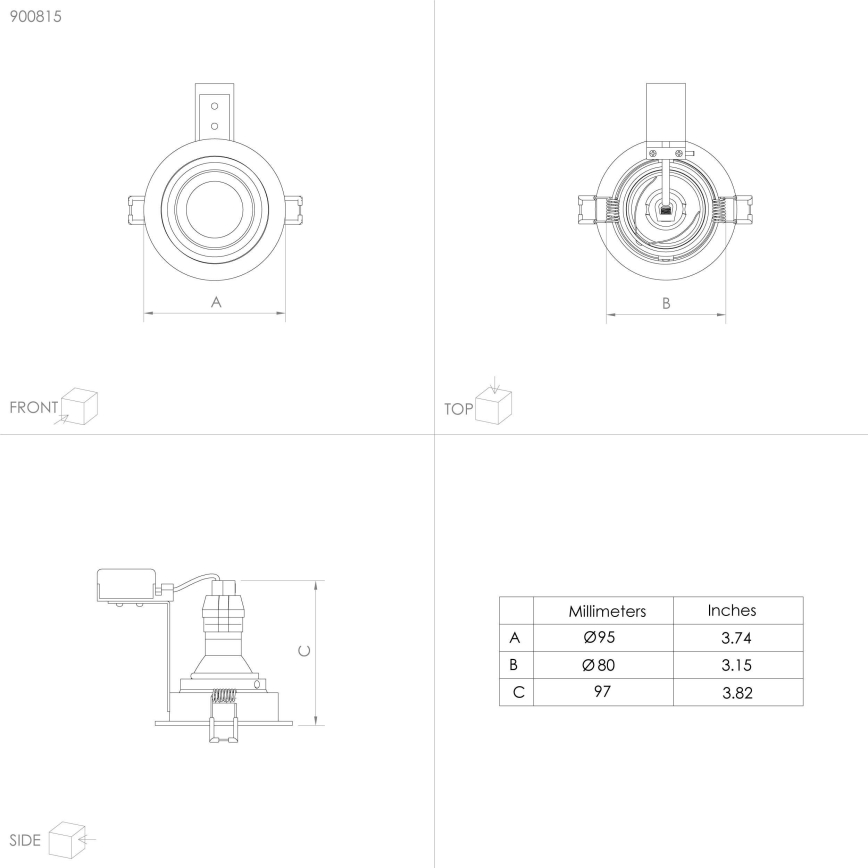 Eglo - Iluminação embutida 1xGU10/35W/230V antracite