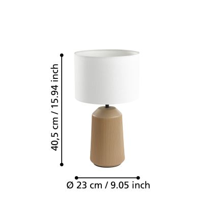 Eglo - Candeeiro de mesa 1xE27/40W/230V creme