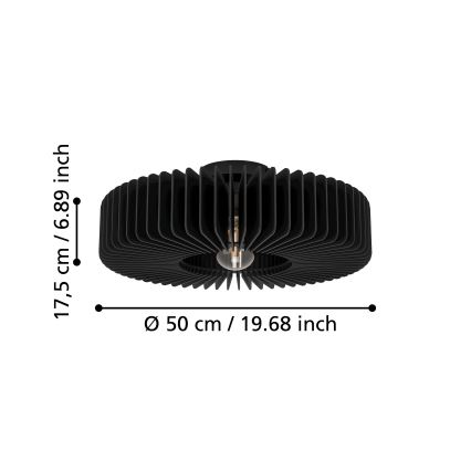 Eglo - Iluminação de teto 1xE27/40W/230V preto