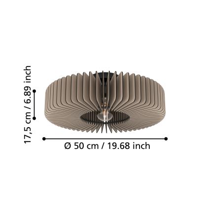 Eglo - Iluminação de teto 1xE27/40W/230V cinzento