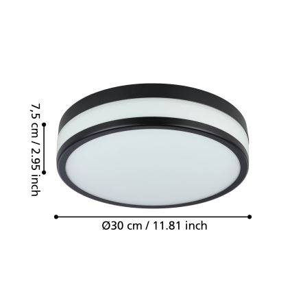 Eglo - Iluminação de teto de casa de banho LED LED/17,1W/230V IP44 preto