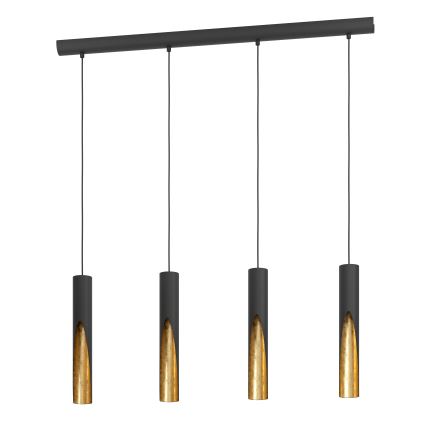 Eglo - Candelabro suspenso LED 4xGU10/4,5W/230V preto/dourada