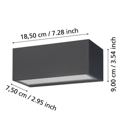 Eglo - Iluminação de parede exterior LED 2xLED/5W/230V IP65