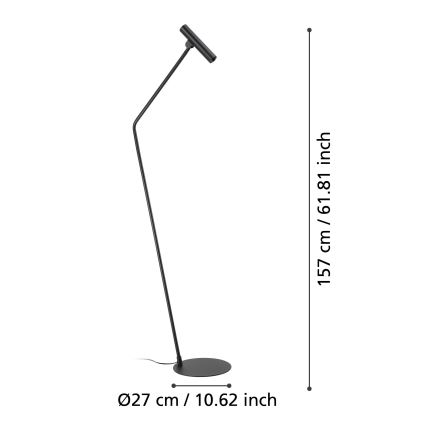 Eglo - Candeeiro de chão LED LED/5W/230V 3000K preto