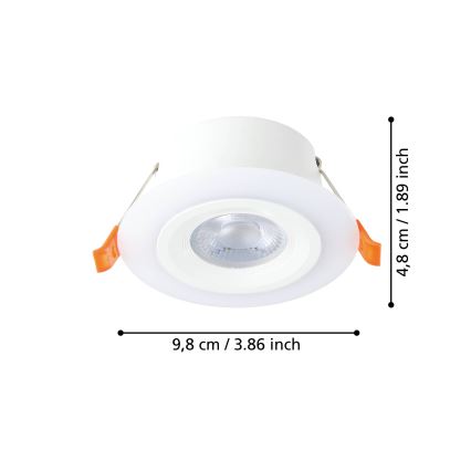 Eglo - Conjunto de 3 candeeiros de encastrar LED LED/4,8W/230V branco