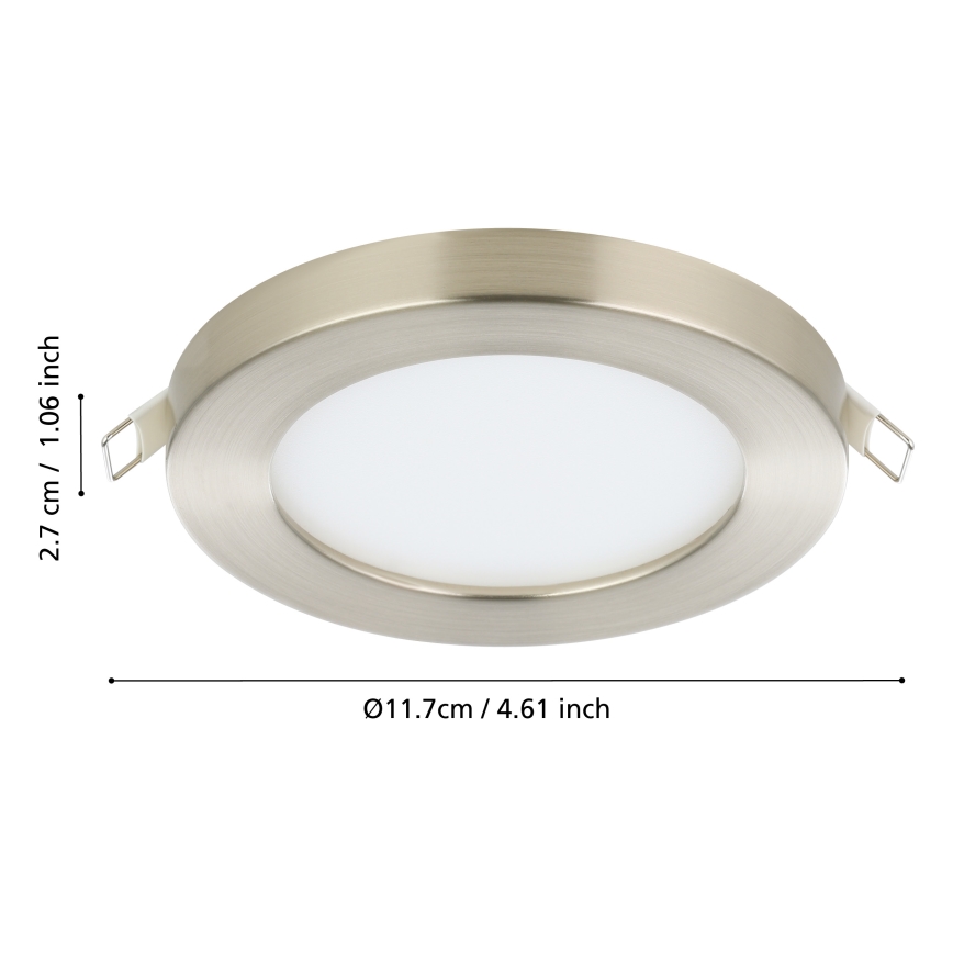 Eglo - Luminária de embutir LED/5,5 W/230 V 3000 K cromo fosco Ø 11,7 cm