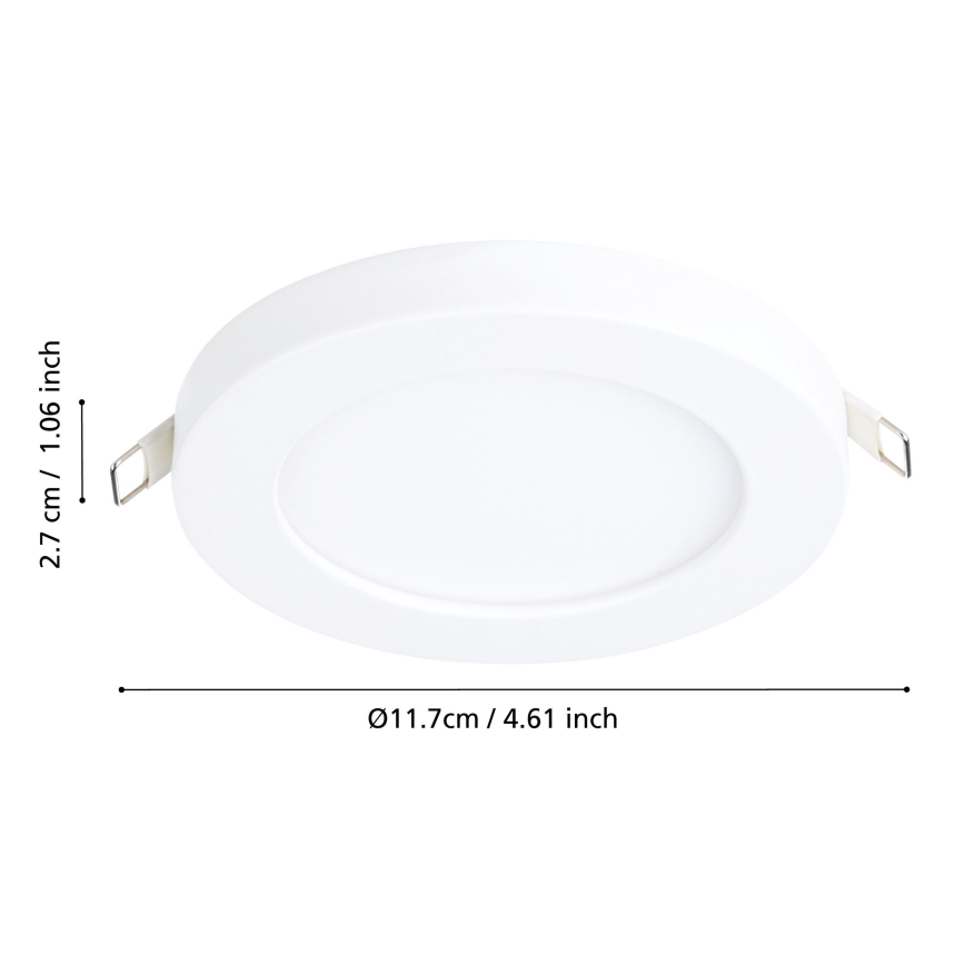 Eglo - Luminária de embutir LED/5,5W/230V 4000K branca Ø 11,7 cm