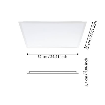Eglo - Painel LED de sobrepor 33W/230V 62x62 cm