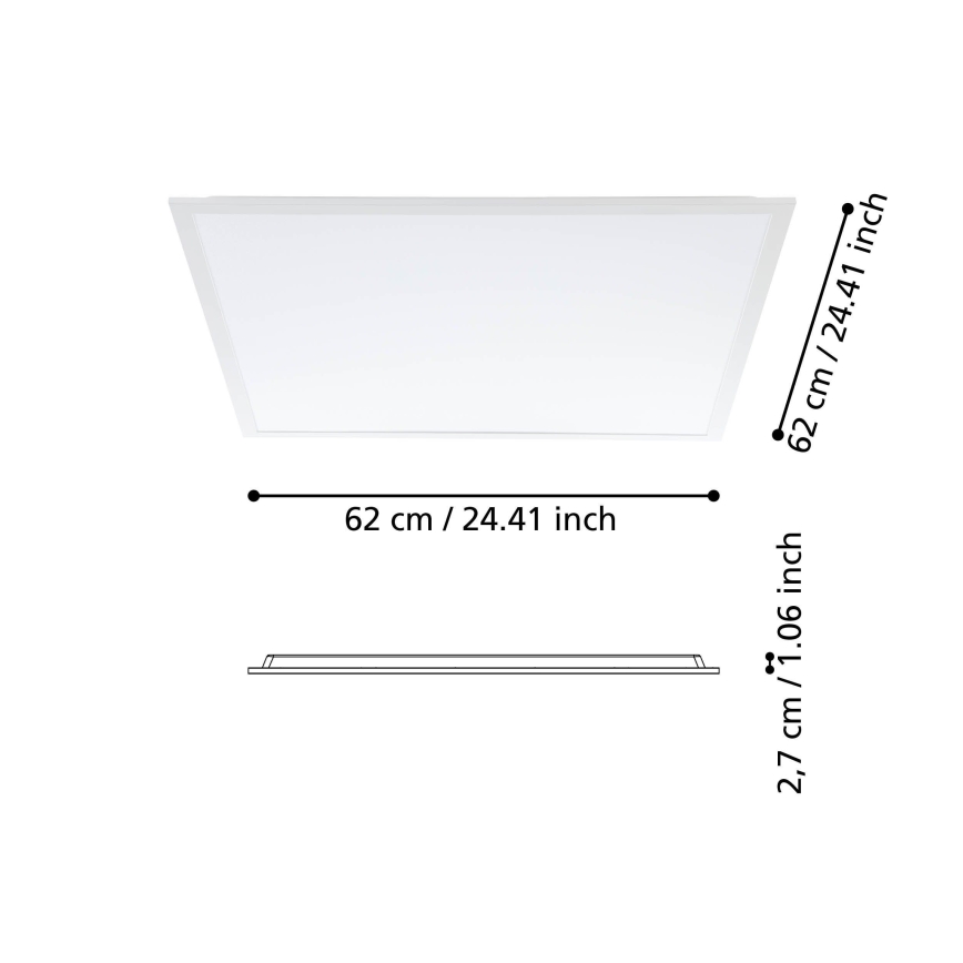 Eglo - Painel LED de sobrepor 33W/230V 62x62 cm