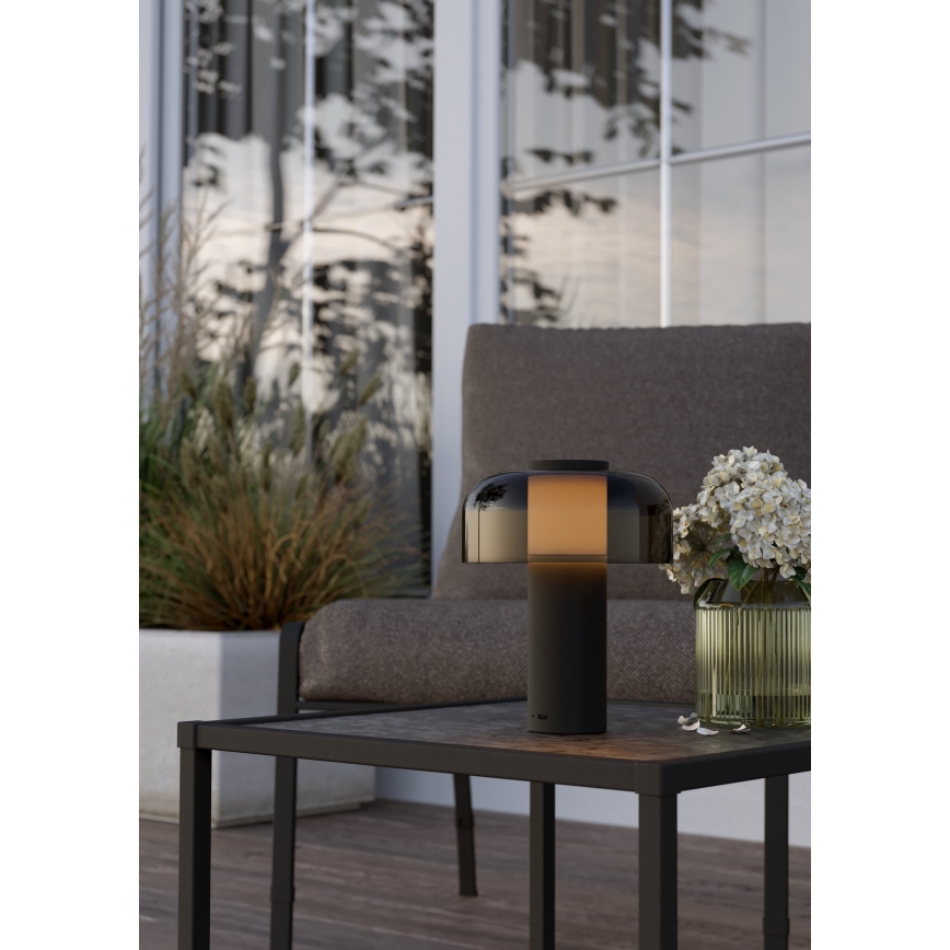 Eglo - Candeeiro de exterior LED tátil regulável LED/2,25W/5V 2400-4000K 5200 mAh IP44 preto