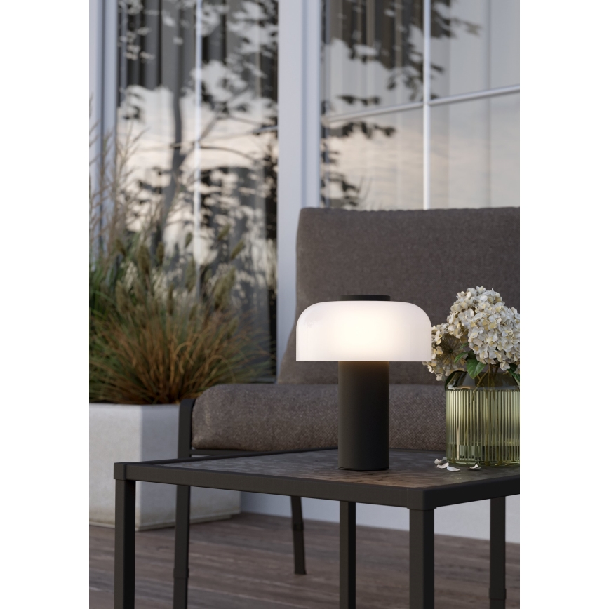 Eglo - Candeeiro de exterior LED tátil regulável LED/2,25W/5V 2400-4000K 5200 mAh IP44 preto/branco