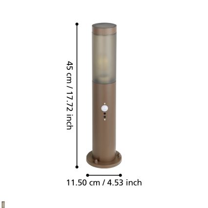 Eglo - Candeeiro exterior com sensor 1xE27/15W/230V 45 cm IP44
