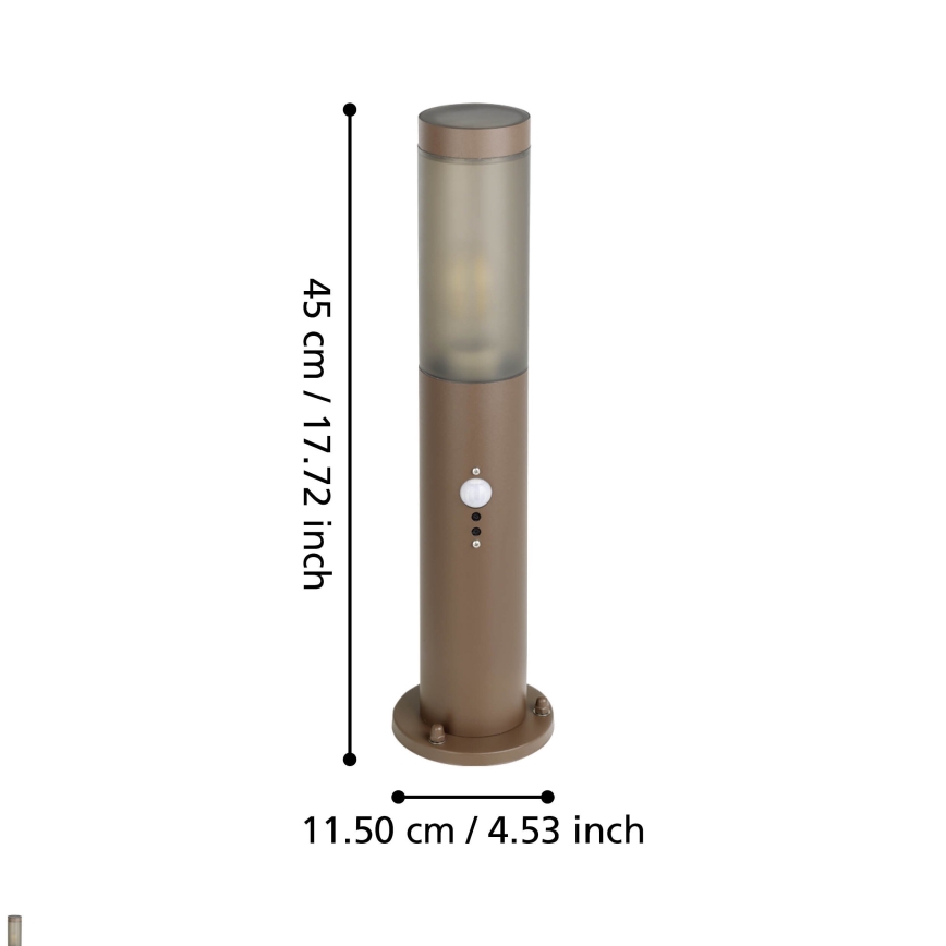 Eglo - Candeeiro exterior com sensor 1xE27/15W/230V 45 cm IP44