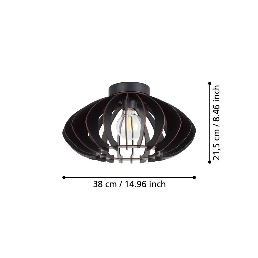 Eglo - Iluminação de teto 1xE27/40W/230V diâmetro 38 cm preto