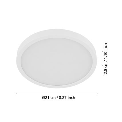 Eglo - Candeeiro de tecto LED com sensor de movimento FUEVA LED/17W/230V 3000K ø 21 cm (diâmetro 21 cm)