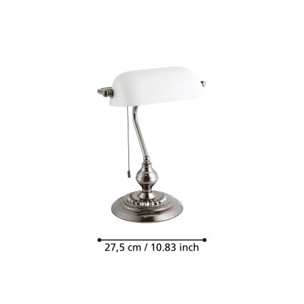 Eglo - Candeeiro de mesa 1xE27/60W/230V branco/cromado brilhante