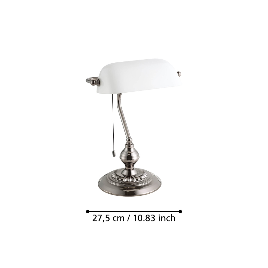 Eglo - Candeeiro de mesa 1xE27/60W/230V branco/cromado brilhante