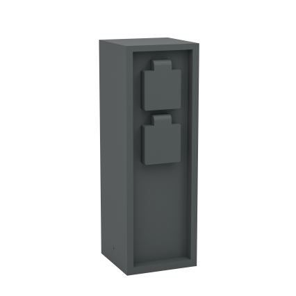Eglo - Coluna de tomadas para exterior IP54 SCHUKO antracite