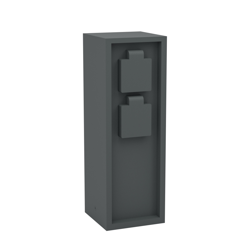 Eglo - Coluna de tomadas para exterior IP54 SCHUKO antracite