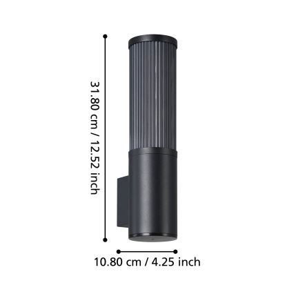 Eglo - Iluminação de parede exterior 1xE27/15W/230V IP54