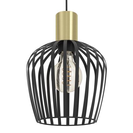 Eglo - Candeeiro suspenso 1xE27/40W/230V preto/dourado