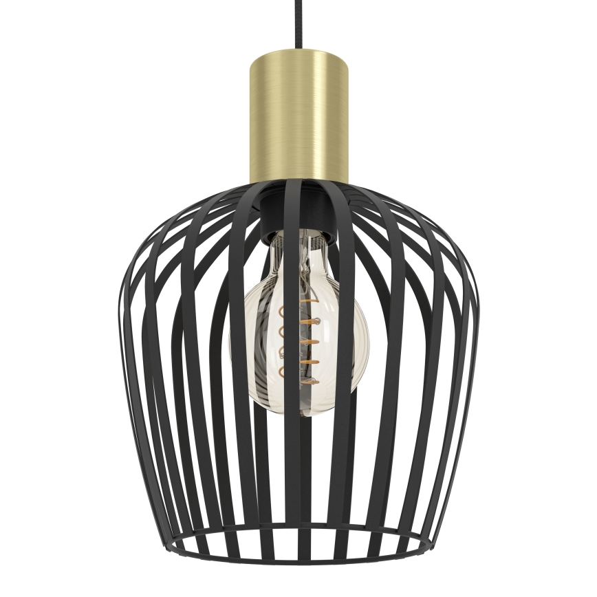 Eglo - Candeeiro suspenso 1xE27/40W/230V preto/dourado