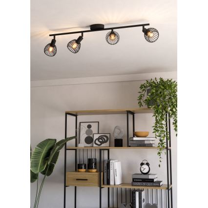 Eglo - Foco 4xE14/40W/230V preto