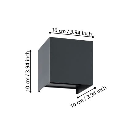 Eglo - Iluminação de parede LED 2xLED/1,5W/230V 3000K preto